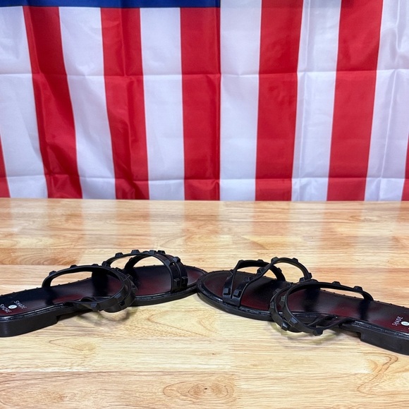 Shade & Shore Black Studded Sandals - Picture 4 of 7